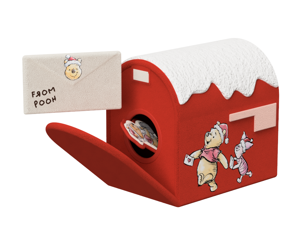 Holiday Pooh Mailbox Toy